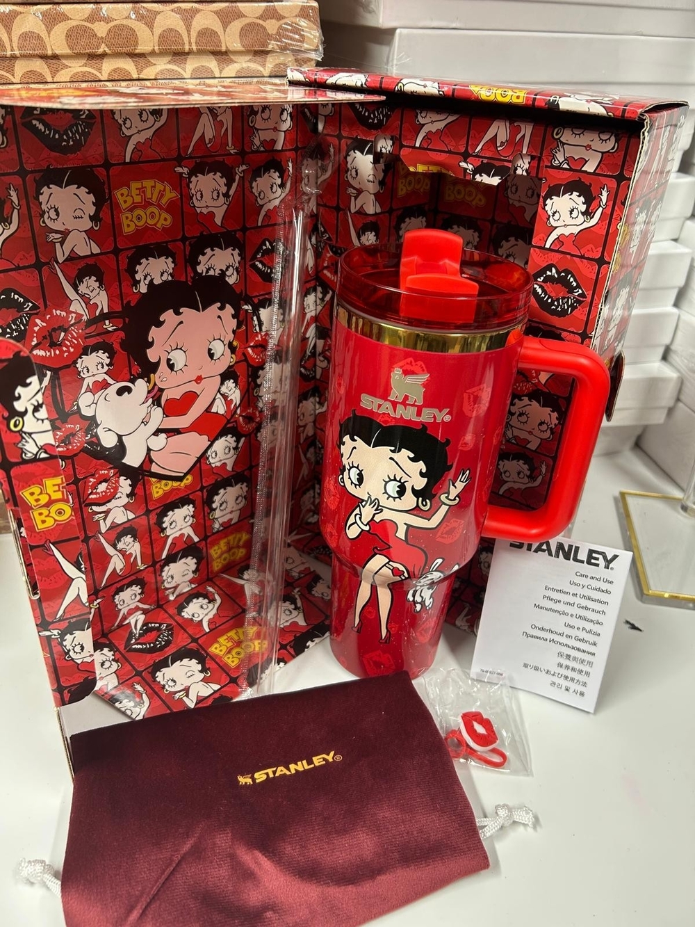 Stanley x Betty Boop Red Travel Tumbler with Handle